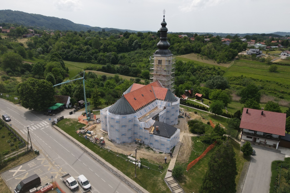 View of the Church of St. George in Gornja Stubica near Zagreb, which was completely repaired with MC systems in 2022.
